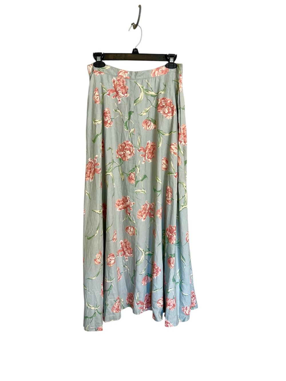 Vintage Lauren Ralph Lauren linen floral button front maxi skirt cottagecore